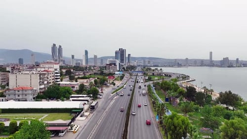 Vehicles in traffic in izmir city