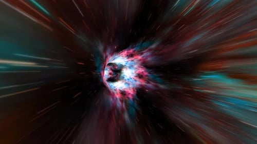 Colorful Hyper Space Warp Flight In Futuristic Sci Fi Virtual Reality Tunnel