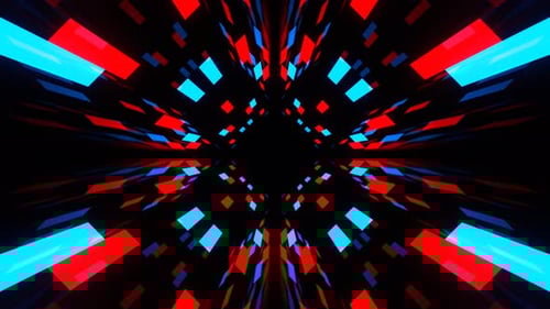 Movement Of Red And Blue Colored Lines Background Vj Loop In 4K