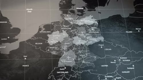 Map of Germany with Country Regions Outlines