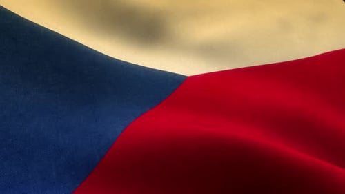 Realistic Waving Czech Republic Flag Loop Animation