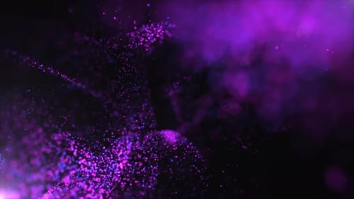 Dynamic Abstract Purple Particles Motion Background