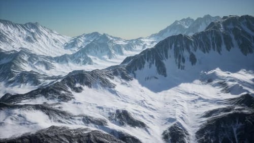 Snow Covered Beautiful Mountain Peaks