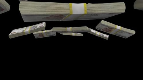Money Falling Animation 200 Pound Eg With Alpha Channel