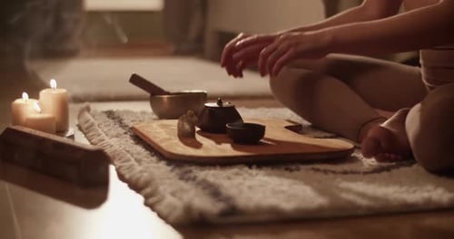 Relaxing Woman Pouring Tea
