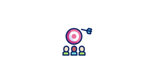 Corporate Team Reaching Goal Success Icon Animation