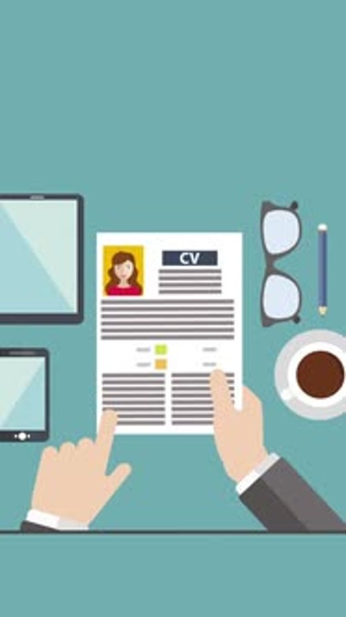 Man Reading CV Vertical Animation