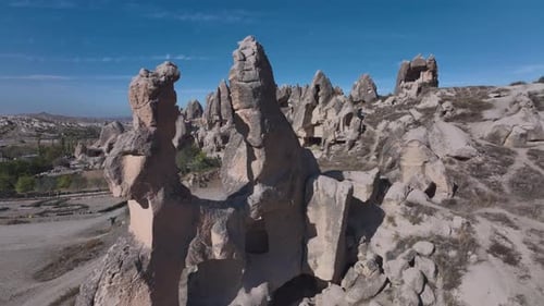 Caves In The Valley Of Cappadocia, Turkey, Aerial View