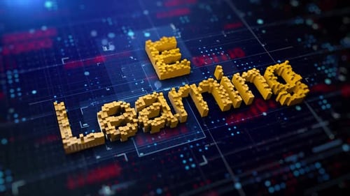 E-Learning Pixelated Text on Digital Background