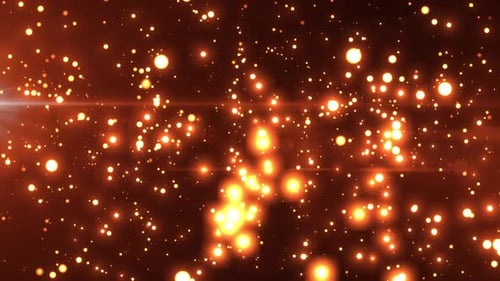 Abstract animation concept of golden glowing shiny particles. 4k loop bokeh background