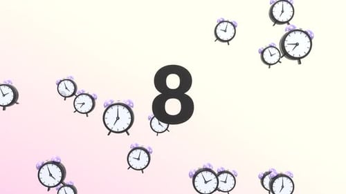 5 Second 3D Countdown Timer Animation with Gradient Background. Countdown Video.