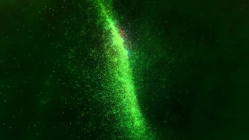 Green Shiny Galaxy Particles Animation Background