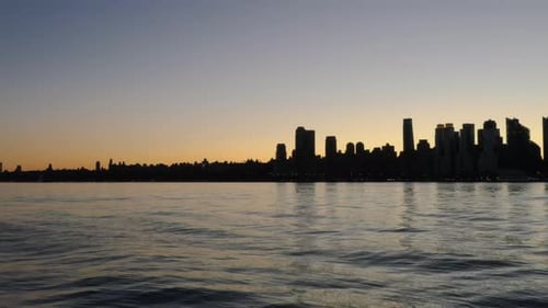 New York Skyline Silhouette in the Morning