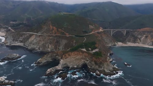 The Pacific Ocean Washes Onto the Beautiful Seashore of California Not Far South of Monterey