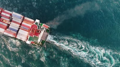 Container ships in the sea, international shipping, traveling around the world.