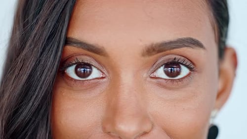 Extreme Close Up of Woman's Smiling Face