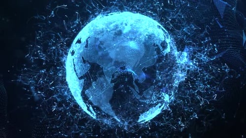 Futuristic Digital Earth Globe Network Connections Background