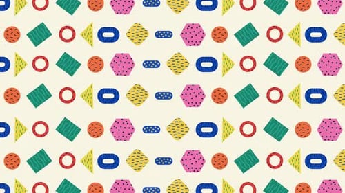 Motif animé géométrique Memphis Pan Down Looped 01