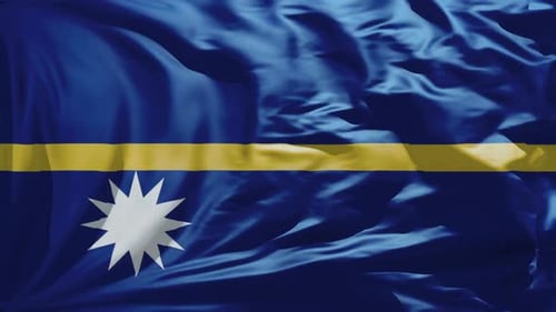 Nauru National Flag Waving Seamless Loop Animation
