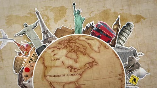 Animación de collage de viajes