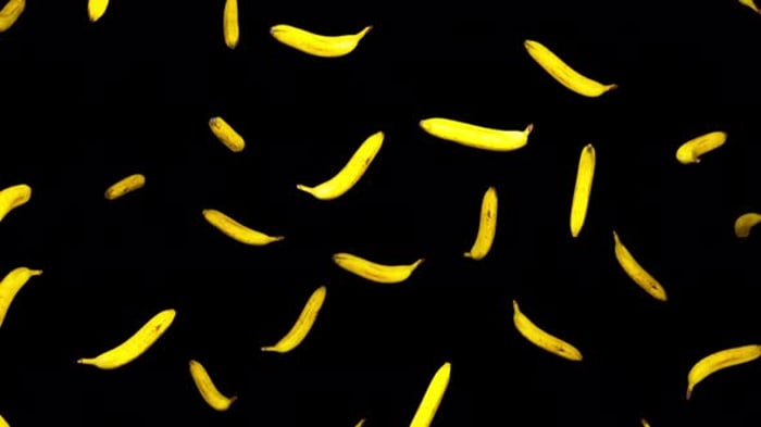Realistic Peeled and Whole Bananas Falling Animation, Elements Motion ...