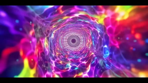 Vibrant Psychedelic Fluid Tunnel Motion Background