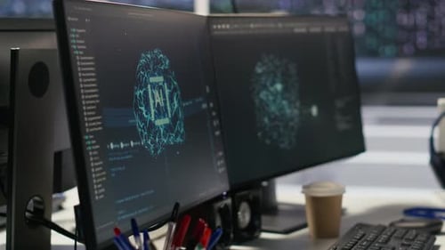 Data Center PCs Showing Neural Network Visualization and Code Debugging Tools