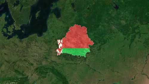 Belarus Flag Reveal on Satellite Map Animation