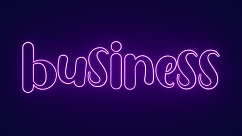 Business typography text neon animation