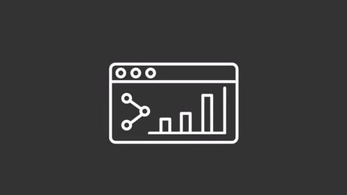 Animated Stats White Line Icon