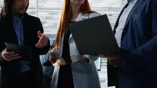 Portrait of Smiling Woman Assessing Semiconductor Substrate Materials Quality