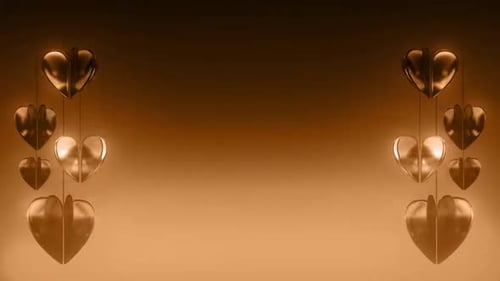 Animated Golden Hearts Elegant Frame Background