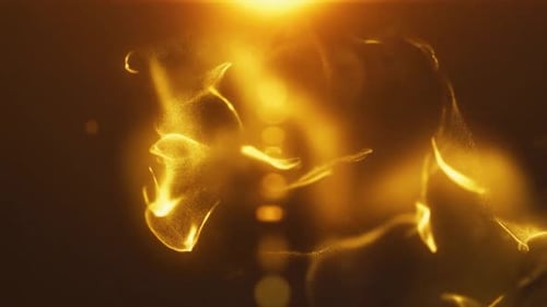 Golden Particles Abstract Fluid Flow Background Animation