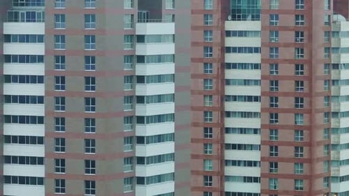 Modern High-Rise Residential Apartment Buildings With Glass Windows, Balconies