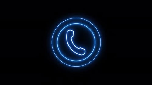 Animated Blue Neon Phone Call Icon