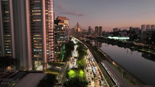 Time Lapse City em São Paulo, em São Paulo, Brasil.