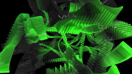 Green Crystal Geometry Background Full HD