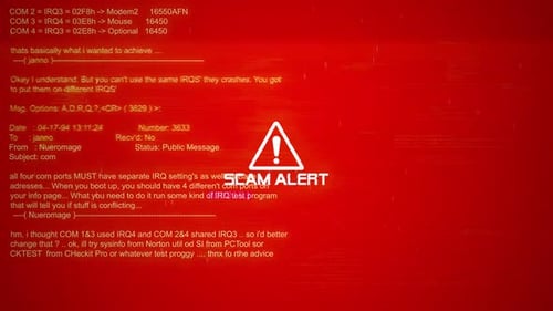 Texto de aviso de alerta de fraude na tela de fundo de hackeamento