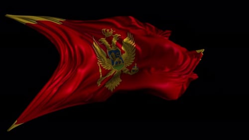 Montenegro Flag Realistic Waving 3D Animation