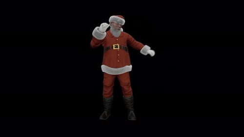 Santa Claus Dancing With Festive Christmas Party Groove Funny Long Loop with Alpha Channel 10