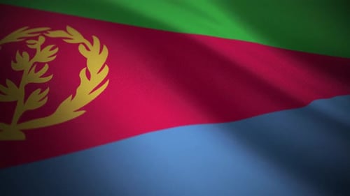 Simulation de tissu représentant le drapeau de l'Érythrée — Graphiques animés