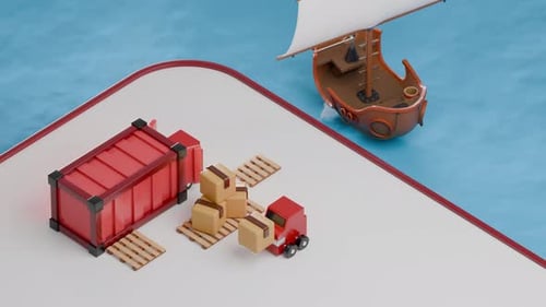3D Loop Satisfying Logistics Animation
