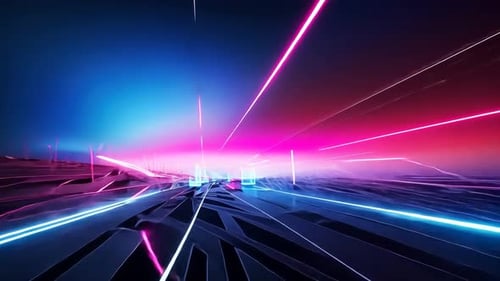 Futuristic neon landscape