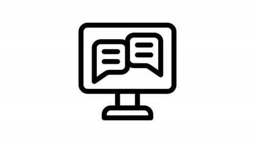 Animated Flat Design Computer Monitor Chat Icon