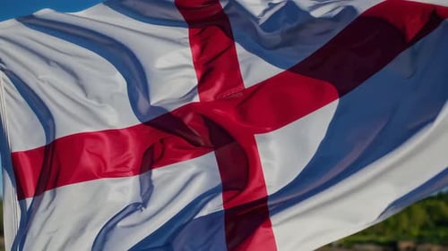 Flag of England Waving in the Wind