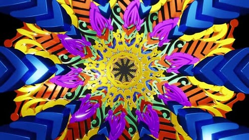 Colorful Ethnic Mandala Vj Loop Background 01