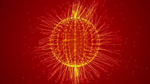 Plexus Sphere Network Background Red Loop