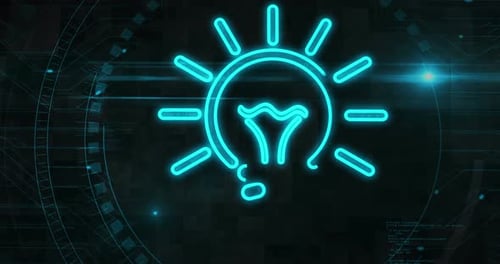 Idea bulb light creativity symbol 3d digital concept loop