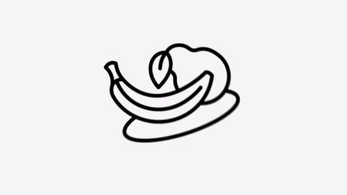 Flache Icon-Animation von Vitamin Meals mit Seamless Loop und Alpha