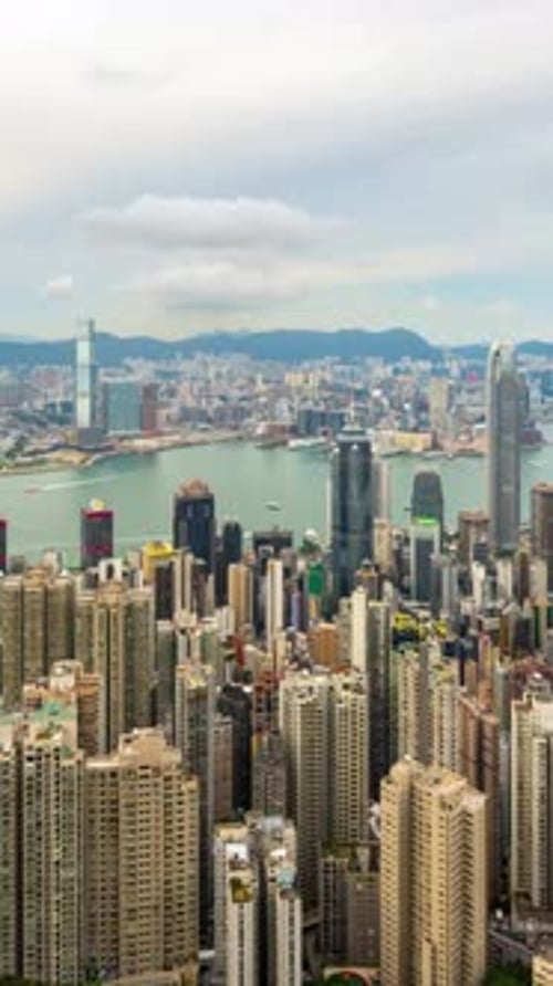 Vertical View Of Hong Kong Skyline